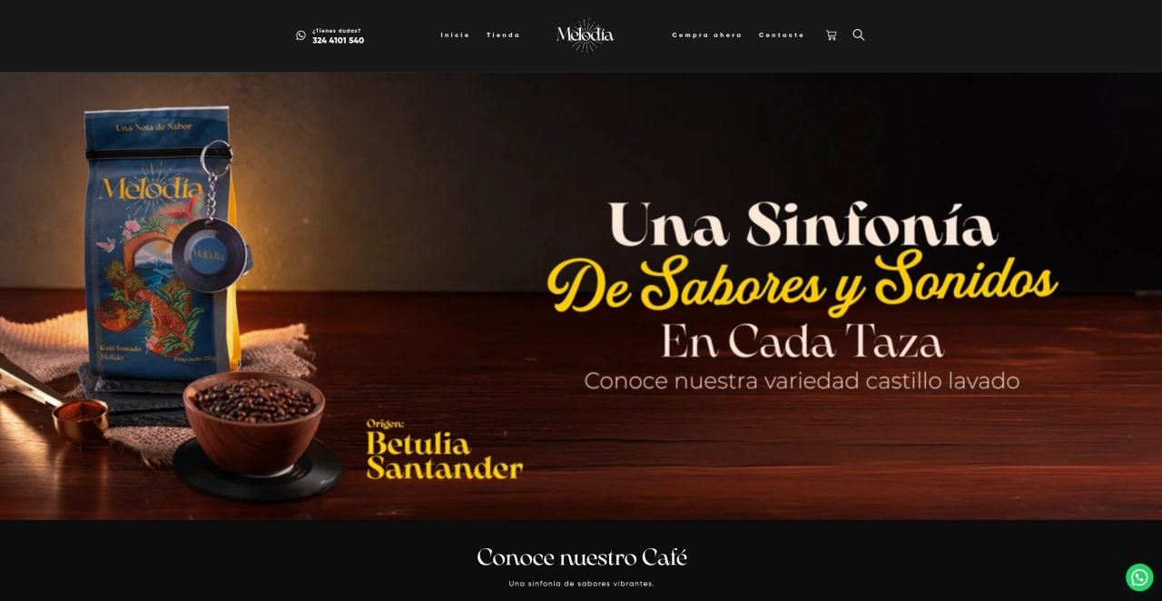 Café Melodía — sitio web desarrollado por Triopcion