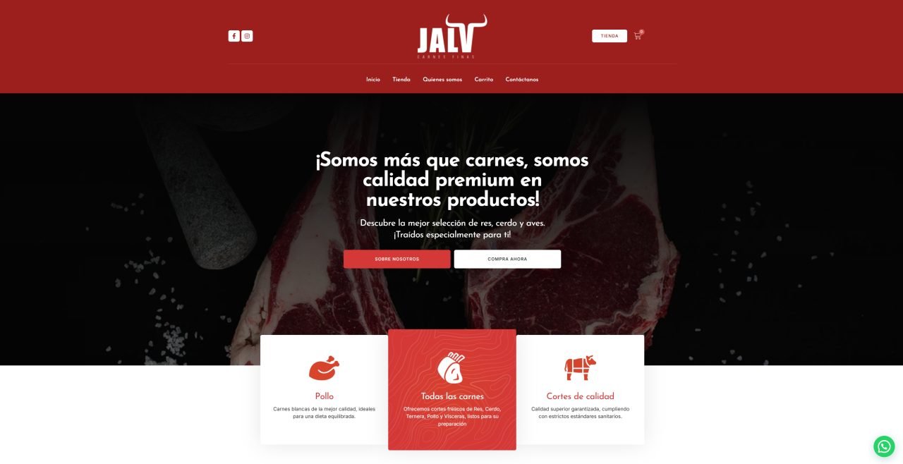 Carnes Finas JALV — sitio web desarrollado por Triopcion