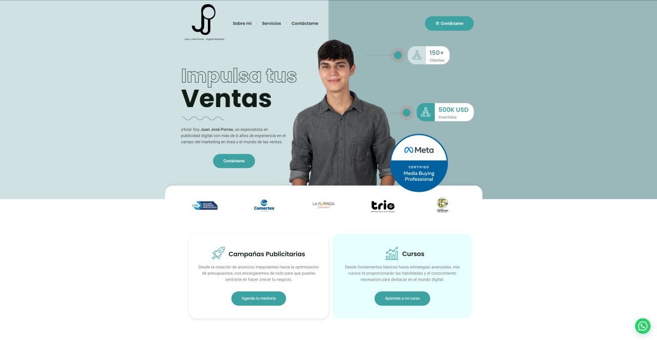 Juan José Porras — sitio web desarrollado por Triopcion